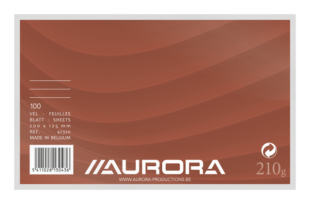 Systeemkaart Aurora 200x125mm lijn met rode koplijn 210gr wit 100 vel