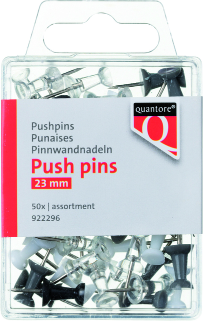 Push pins Quantore blister assorti 50 stuks