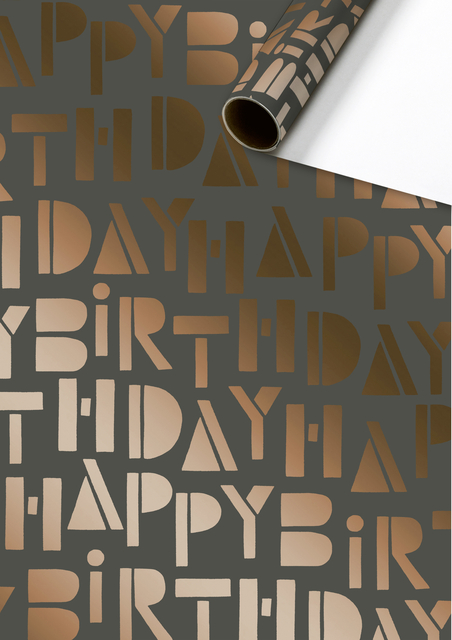 Inpakpapier Stewo Happy Birthday 200x70cm  assorti